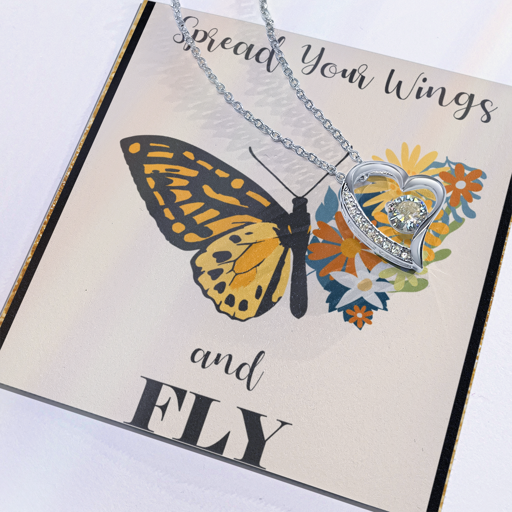 Spread Your Wings and Fly Forever Love Necklace with Gift Box