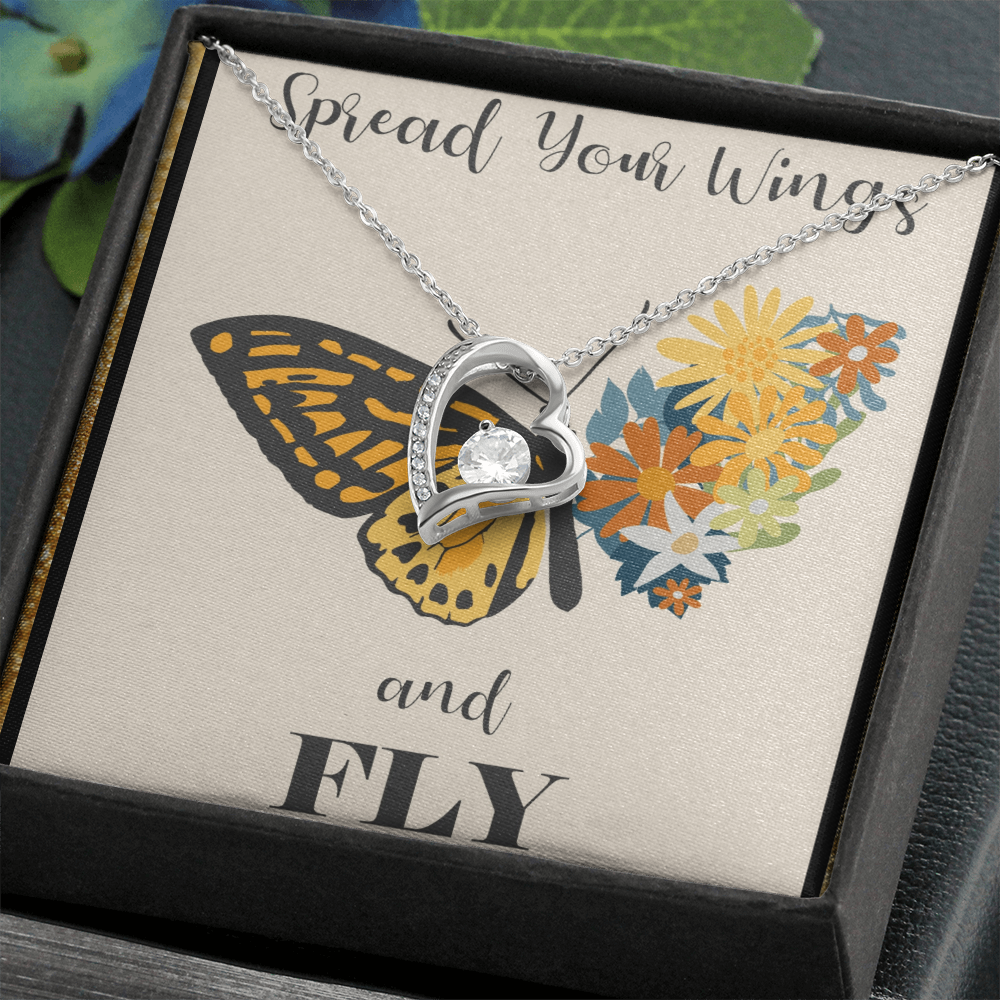 Spread Your Wings and Fly Forever Love Necklace with Gift Box