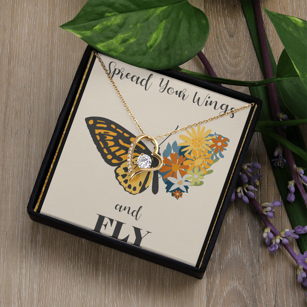 Spread Your Wings and Fly Forever Love Necklace with Gift Box