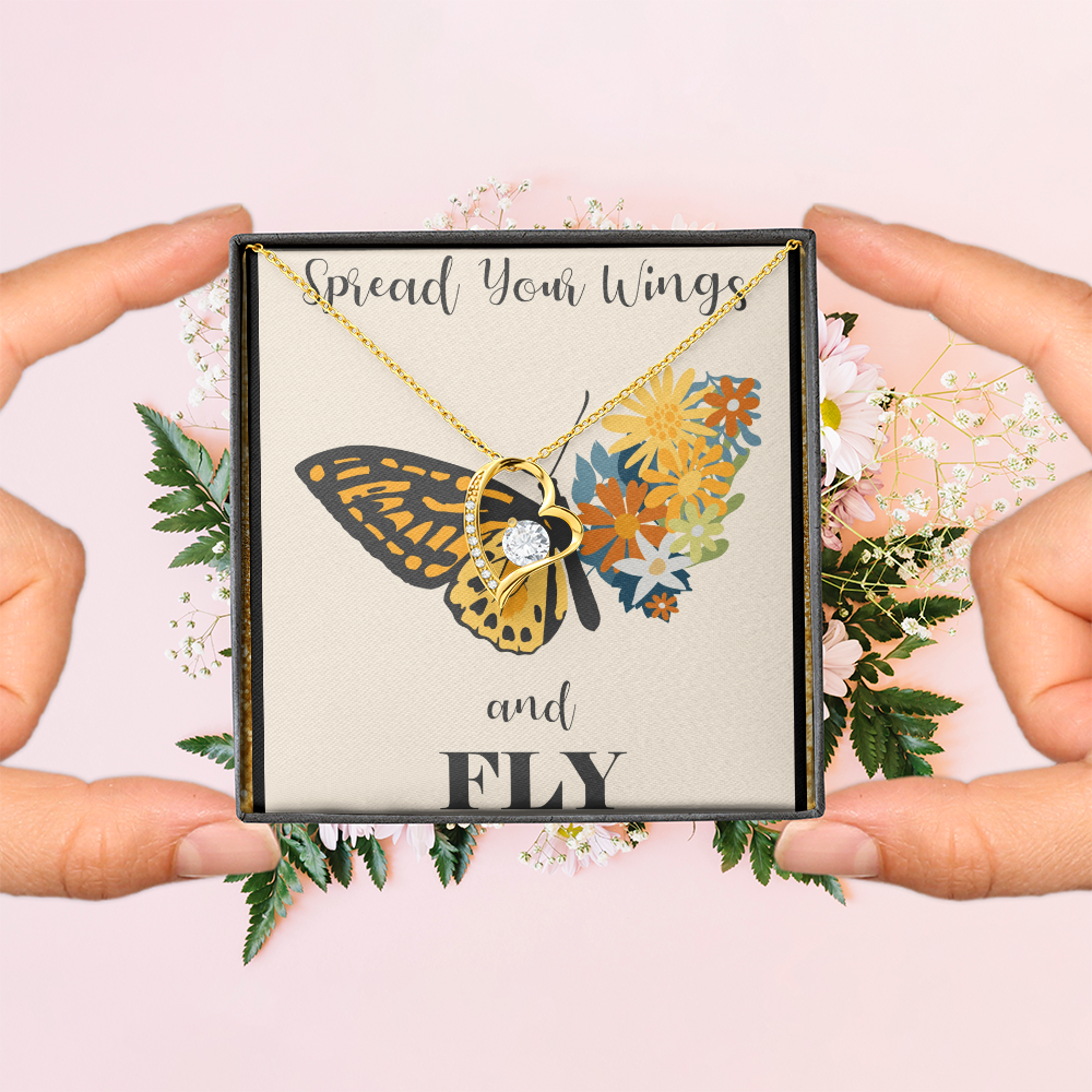 Spread Your Wings and Fly Forever Love Necklace with Gift Box