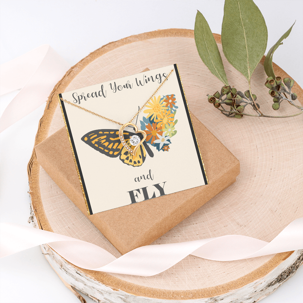 Spread Your Wings and Fly Forever Love Necklace with Gift Box