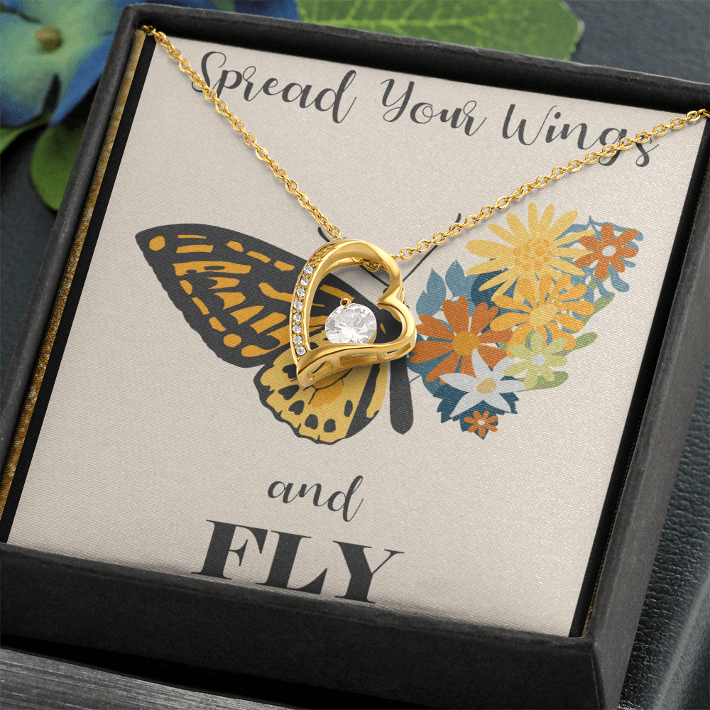 Spread Your Wings and Fly Forever Love Necklace with Gift Box