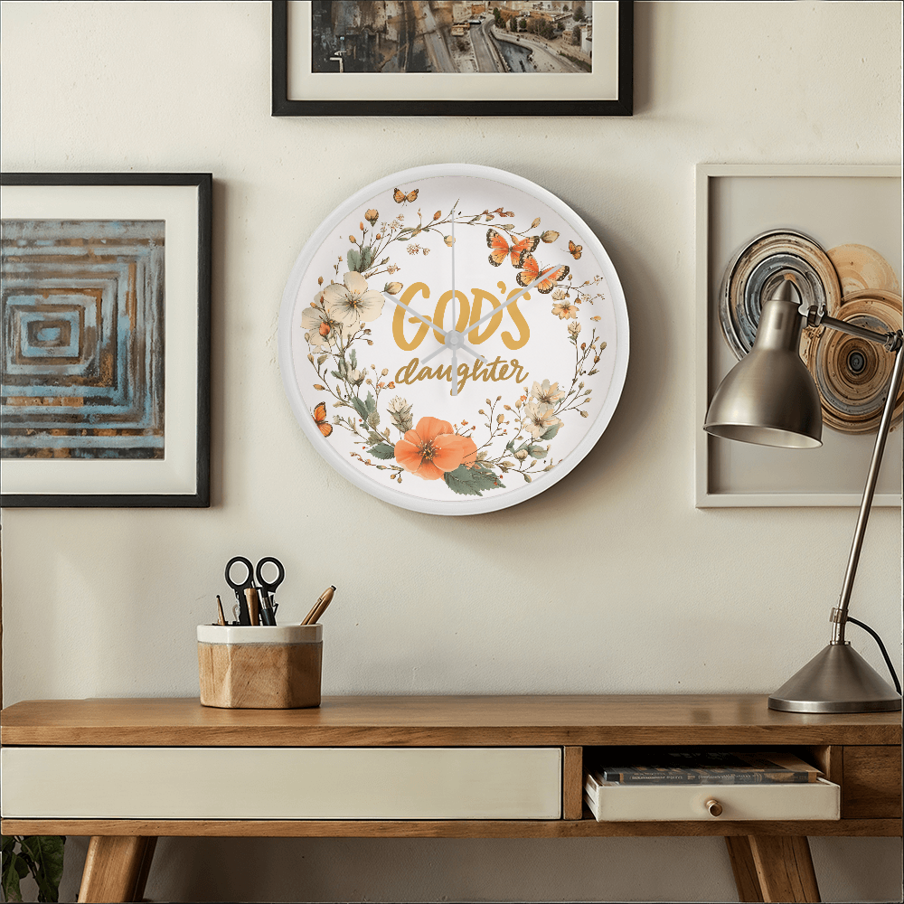 God's Daughter Faith Based Floral Wood Frame Round 10