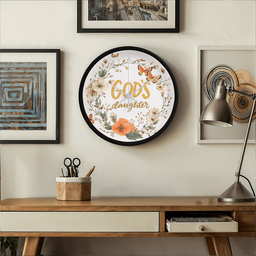 God's Daughter Faith Based Floral Wood Frame Round 10