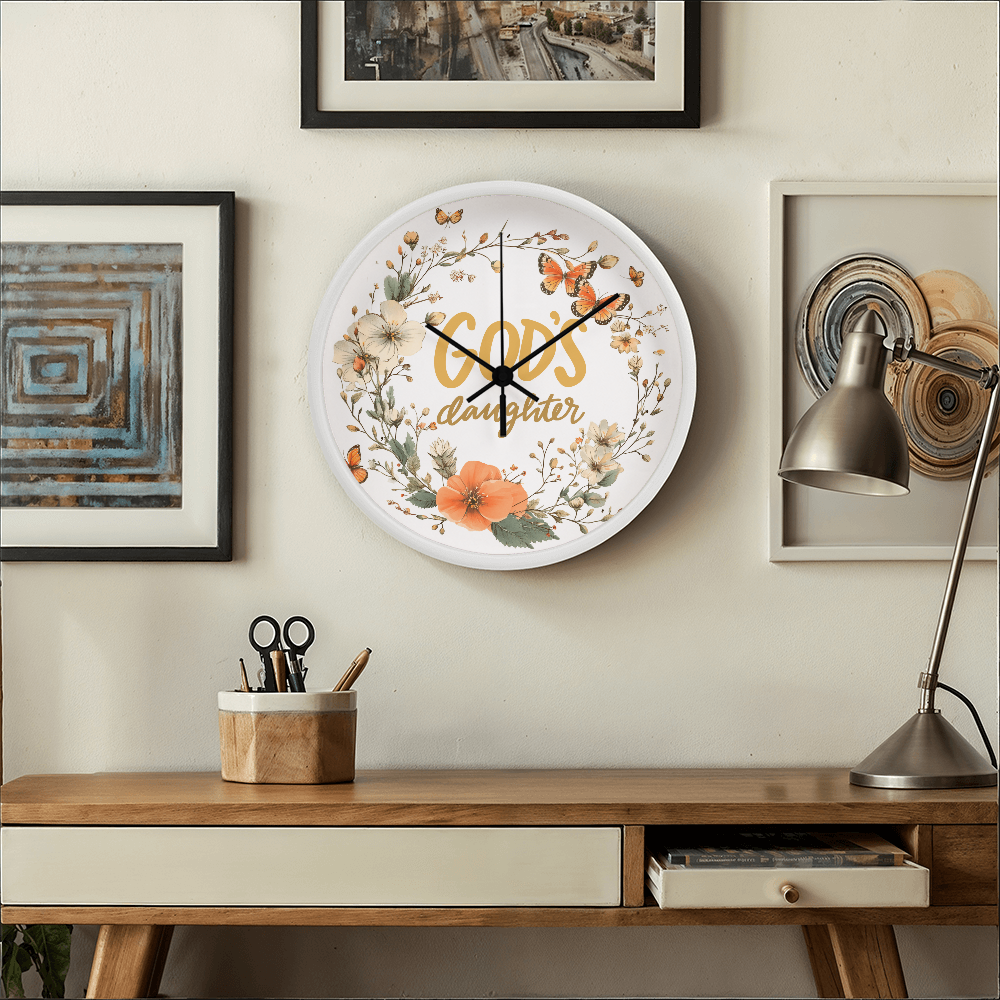 God's Daughter Faith Based Floral Wood Frame Round 10