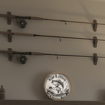 Rise & Shine Its Fishing Time Wood Frame 10
