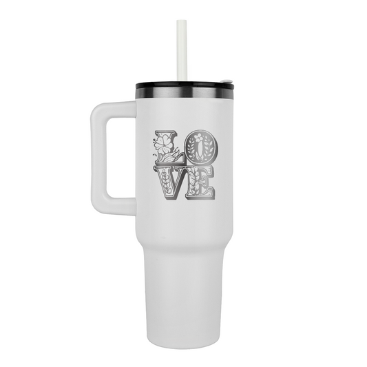 Floral Love Engraved Pinnacle 40oz Tumbler