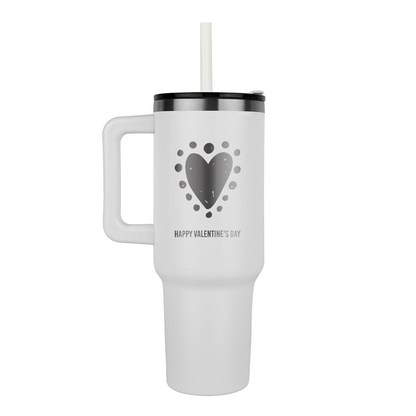 Happy Valentine's Day Heart Engraved Pinnacle 40 oz Tumbler