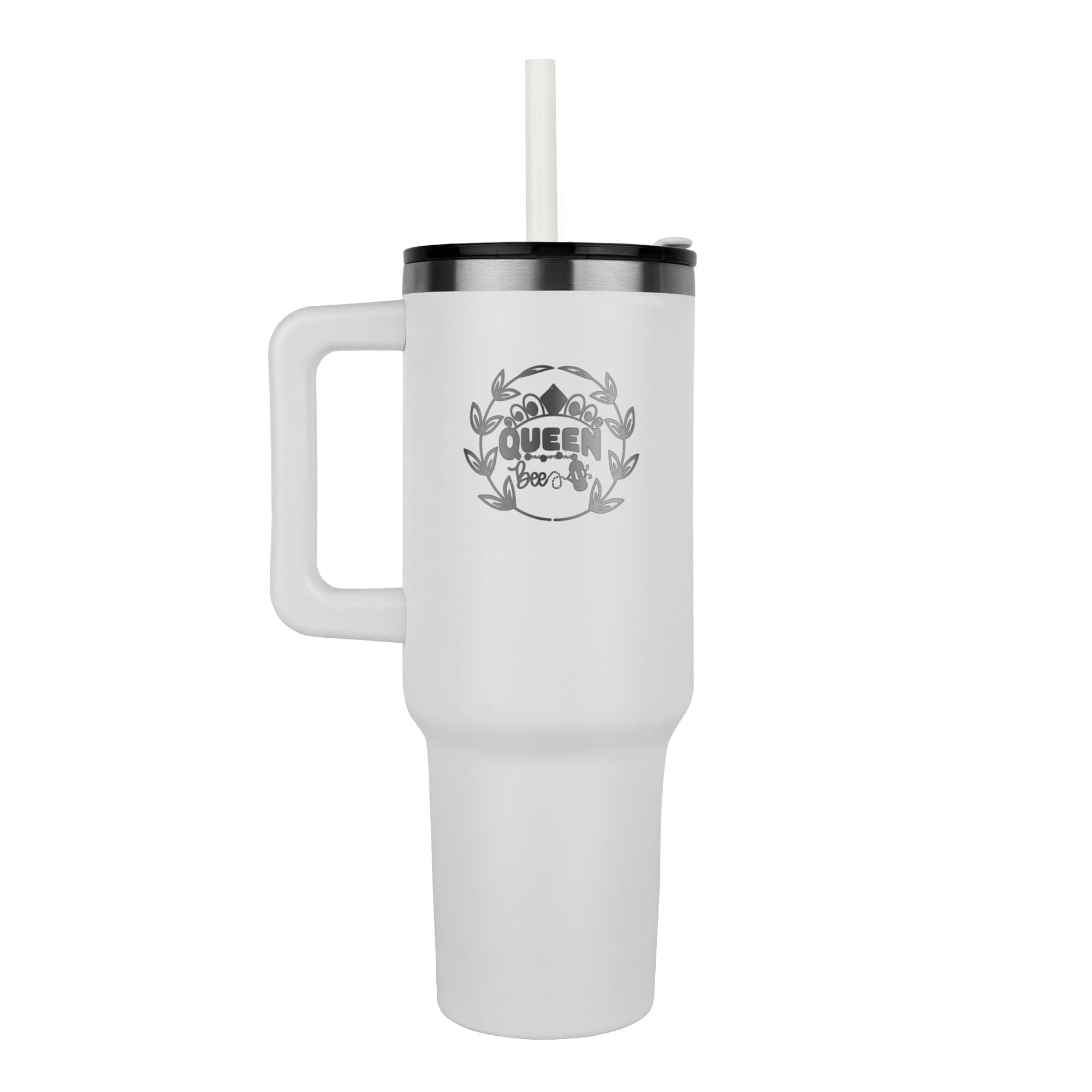 Queen Bee with Floral Frame Engraved Pinnacle 40 oz Tumbler