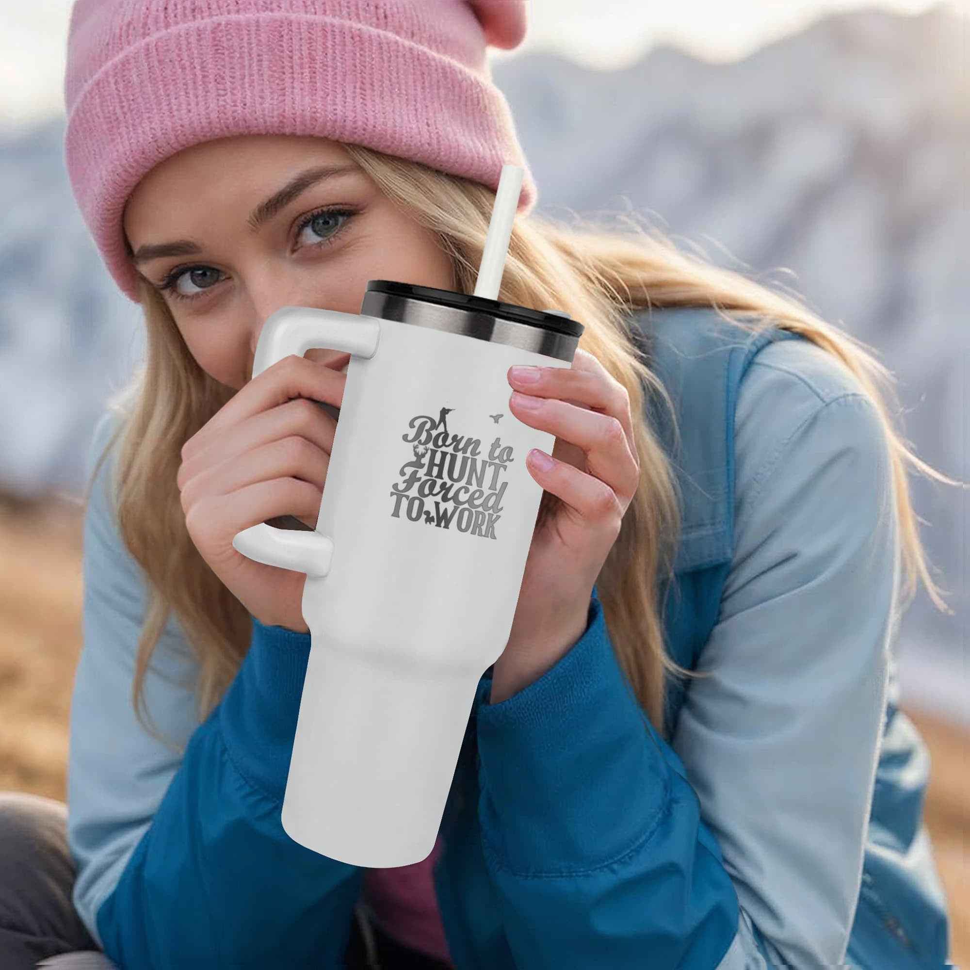 Born to Hunt Forced to Work Pinnacle 40oz Tumbler