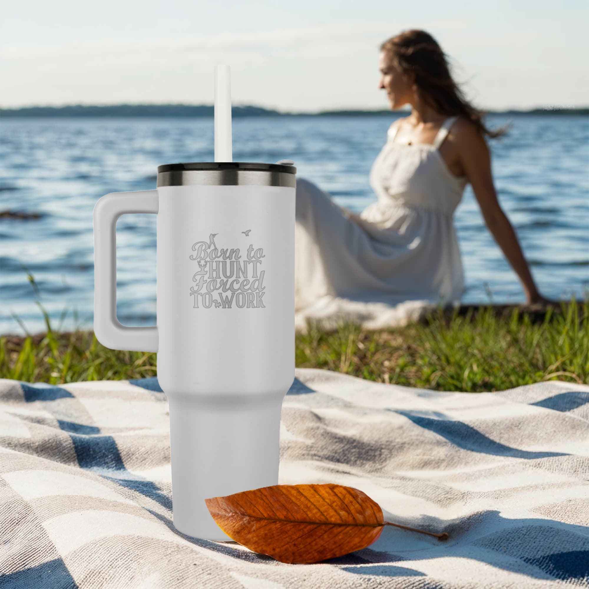 Born to Hunt Forced to Work Pinnacle 40oz Tumbler