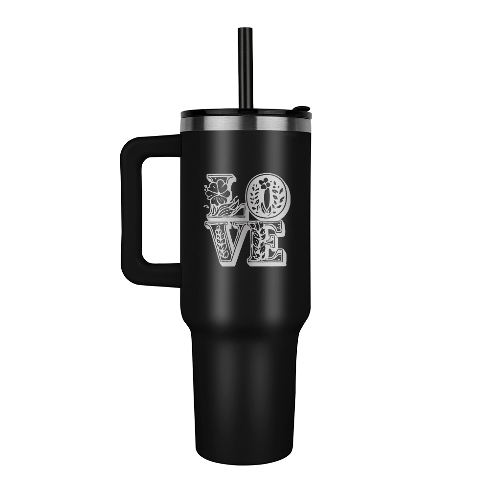 Floral Love Engraved Pinnacle 40oz Tumbler