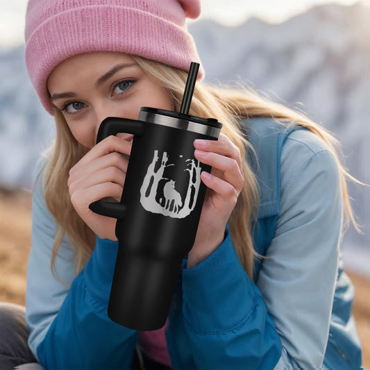 Wolf in the Moonlight Engraved Pinnacle 40 oz Tumbler