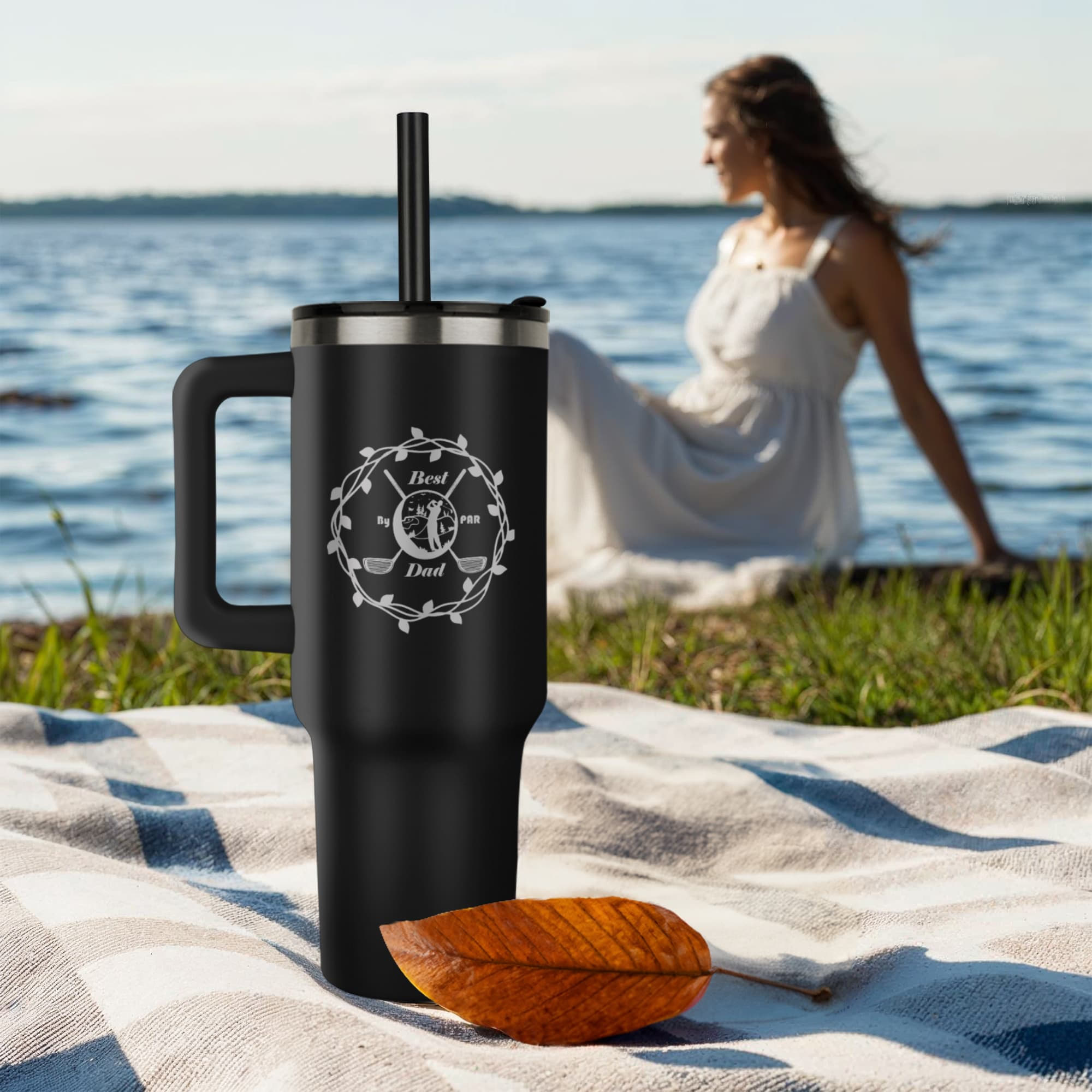 Best Dad By Par Golfer Pinnacle Engraved 40oz Tumbler