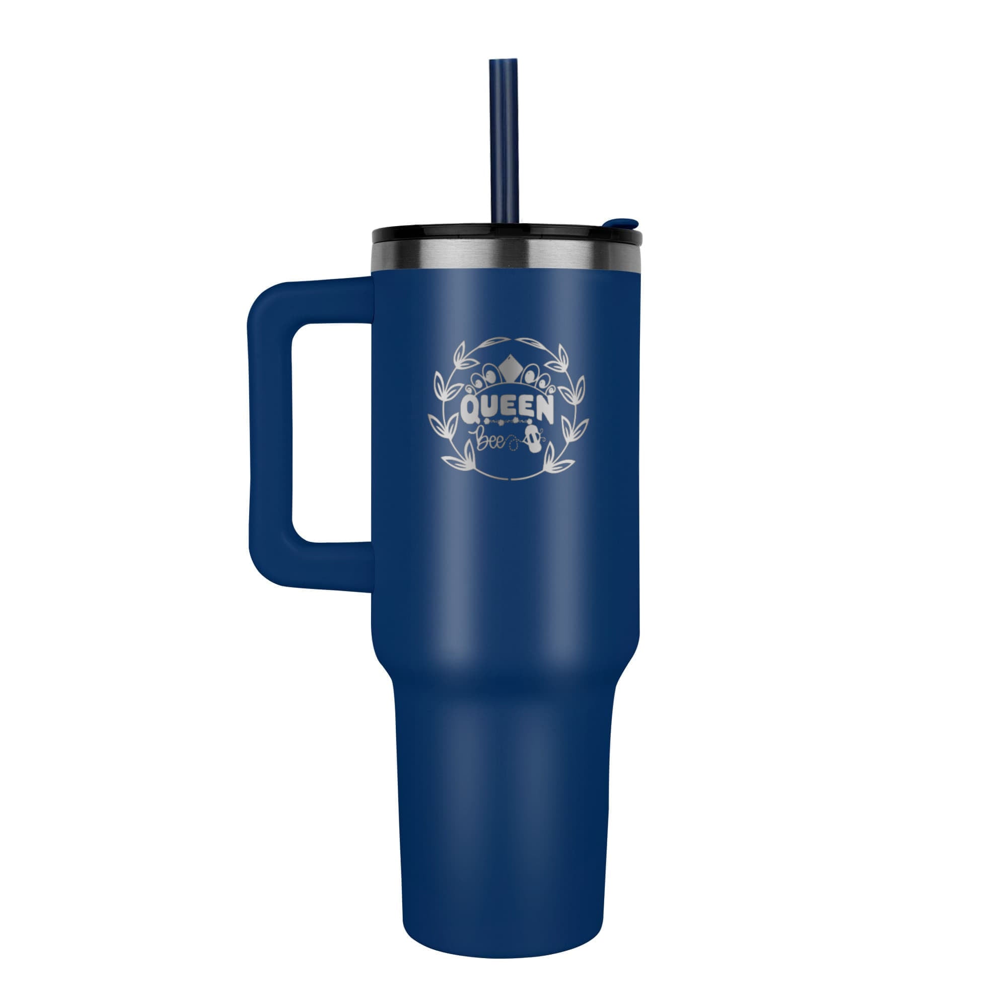 Queen Bee with Floral Frame Engraved Pinnacle 40 oz Tumbler