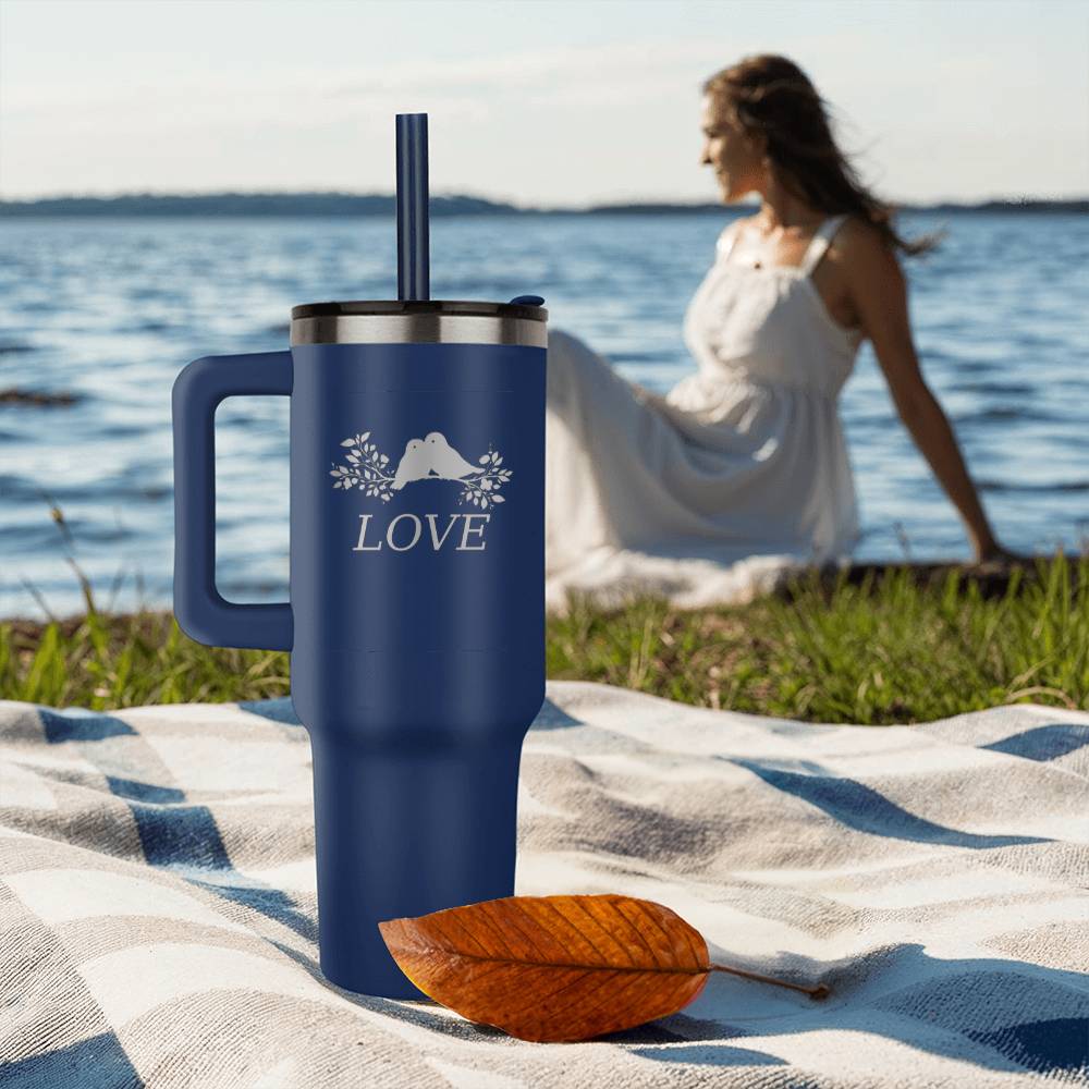 Love Birds Engraved Pinnacle 40 oz Tumbler