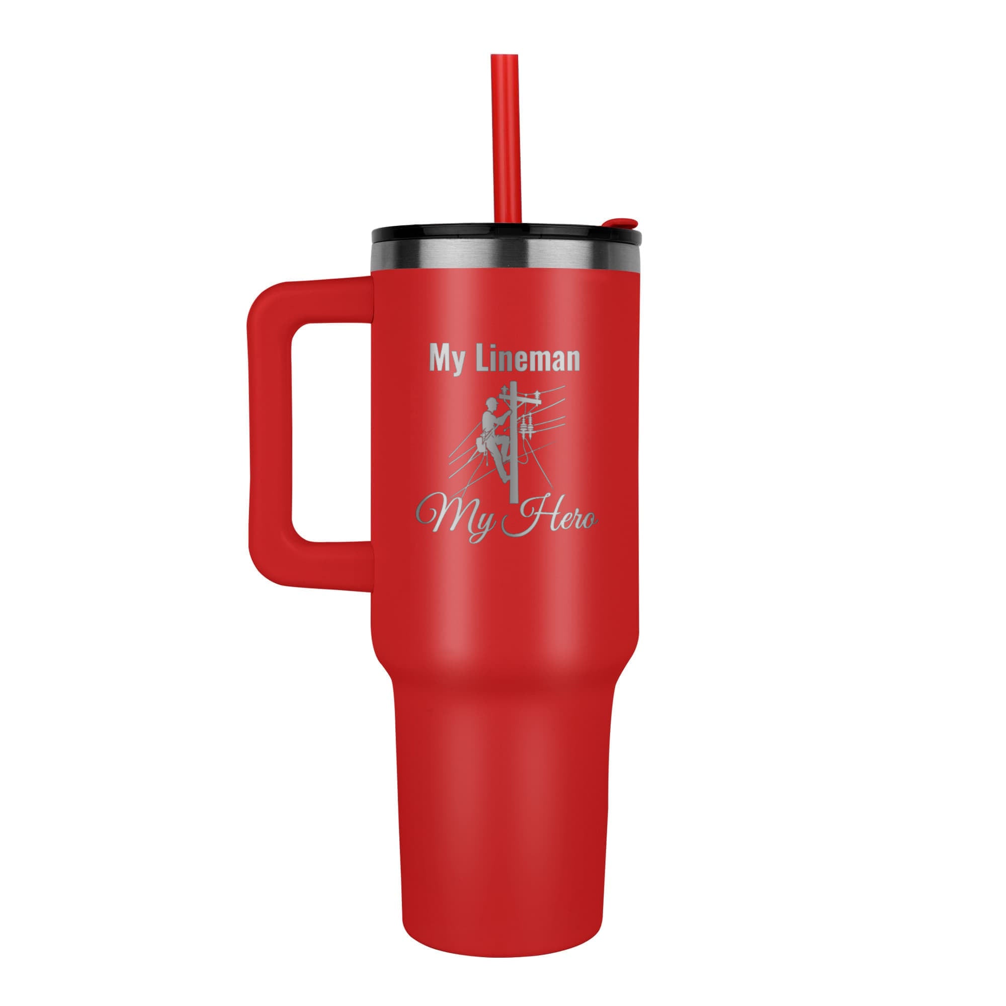 My Lineman My Hero Engraved Pinnacle 40 oz Tumbler