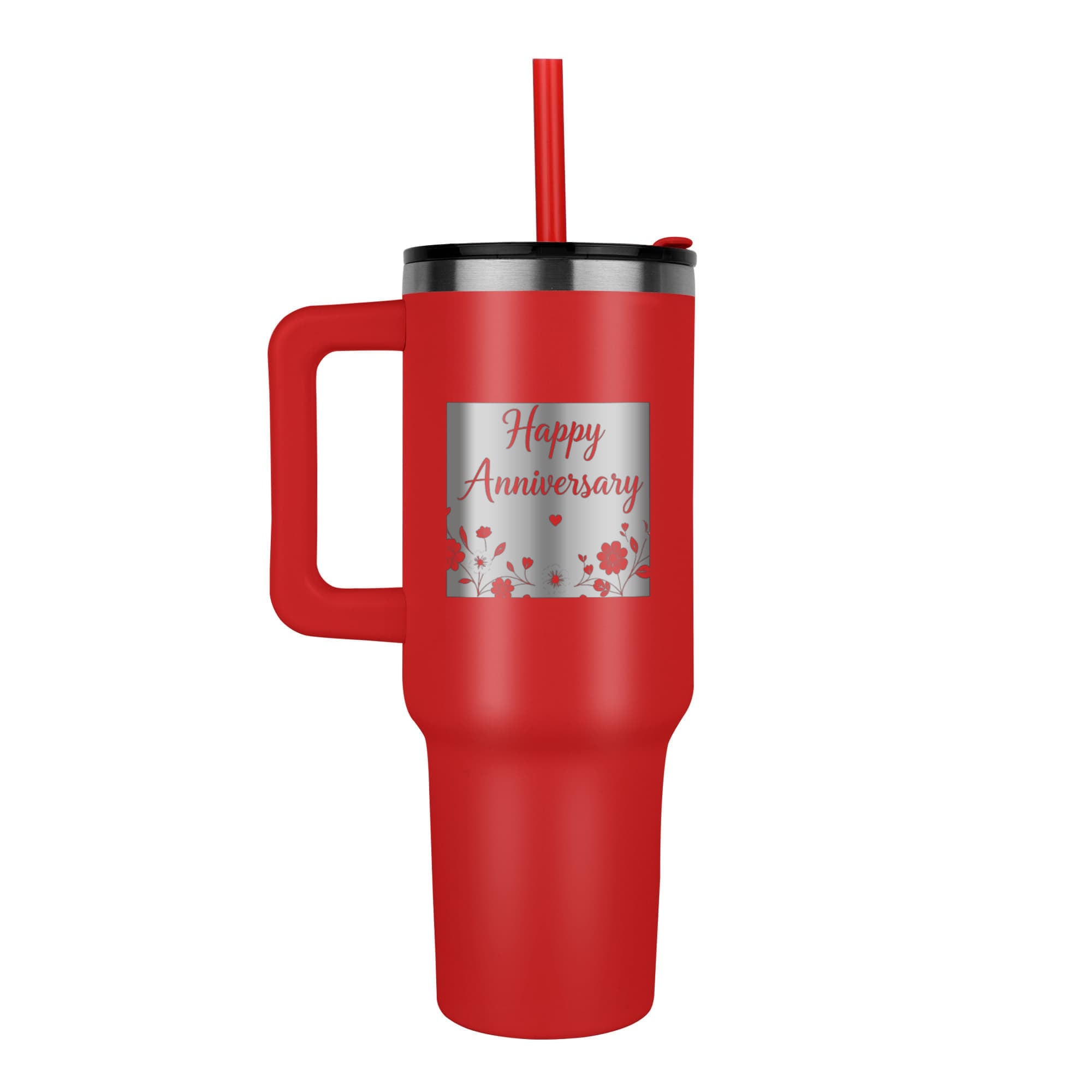 Happy Anniversary Engraved Pinnacle 40 oz Stainless Steel Tumbler