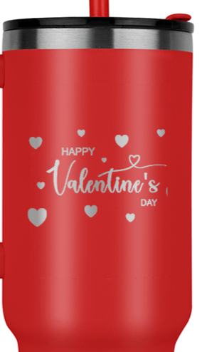 Happy Valentine's Day with Hearts Pinnacle 40oz Tumbler