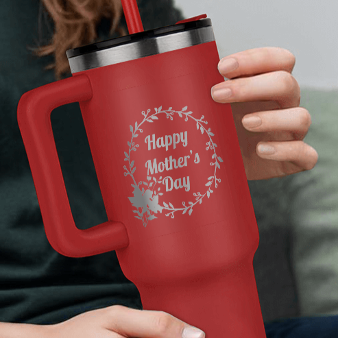 Happy Mother's Day Floral Ring Engraved Pinnacle 40 oz Tumbler