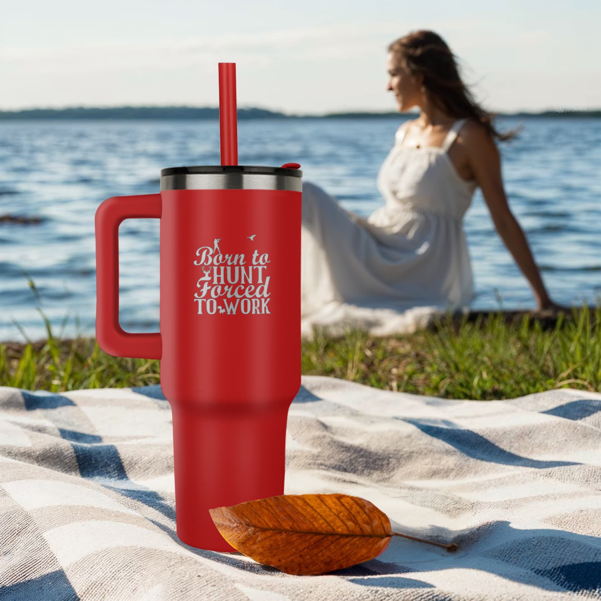 Born to Hunt Forced to Work Pinnacle 40oz Tumbler