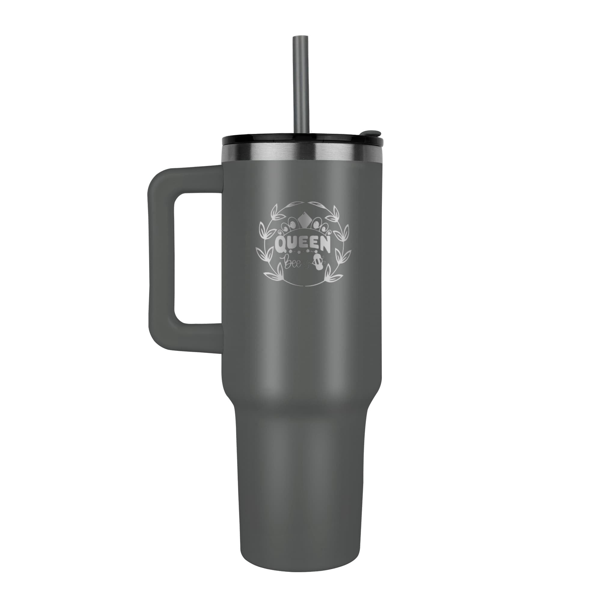Queen Bee with Floral Frame Engraved Pinnacle 40 oz Tumbler