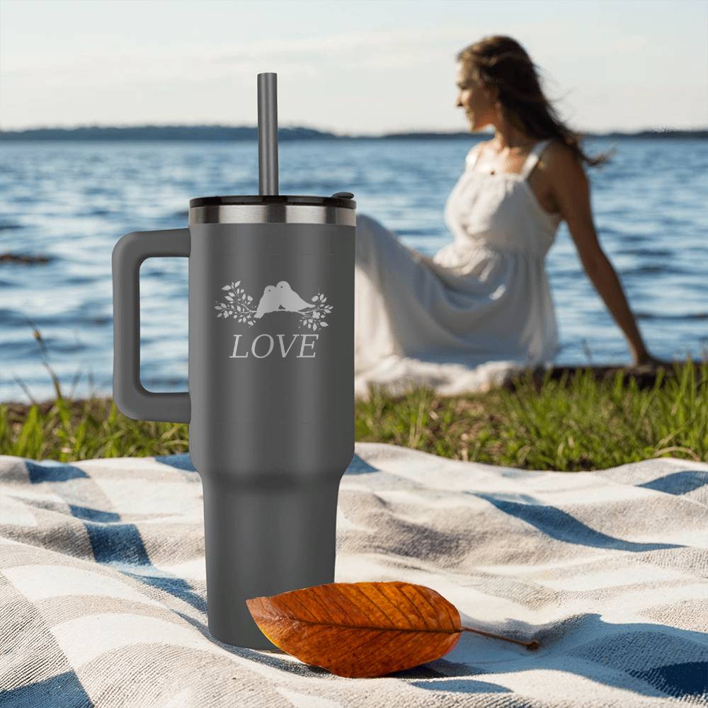 Love Birds Engraved Pinnacle 40 oz Tumbler