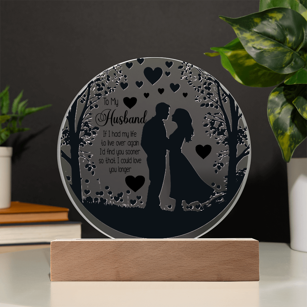 To My Husband UV Printed Circle Acrylic Plaque