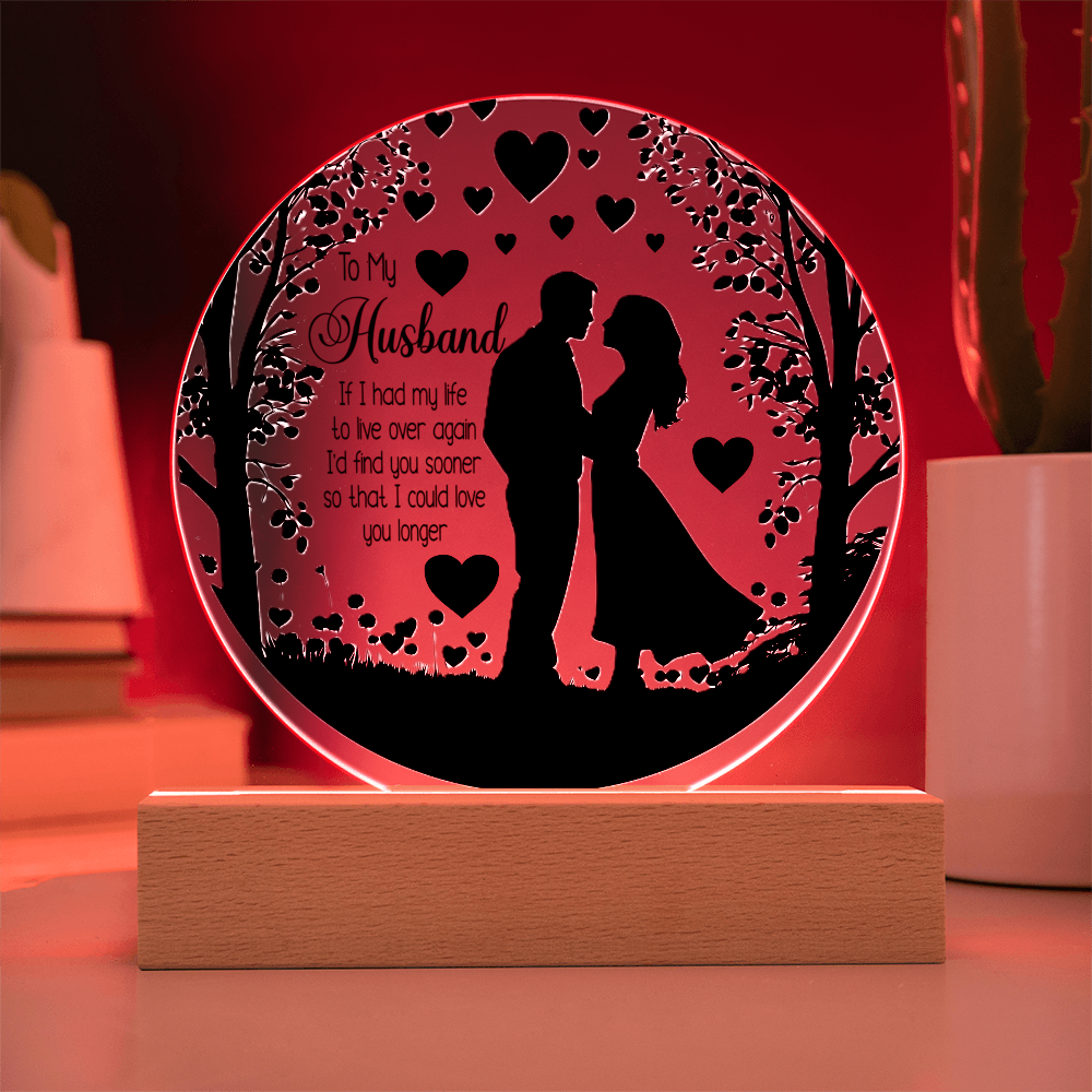To My Husband UV Printed Circle Acrylic Plaque
