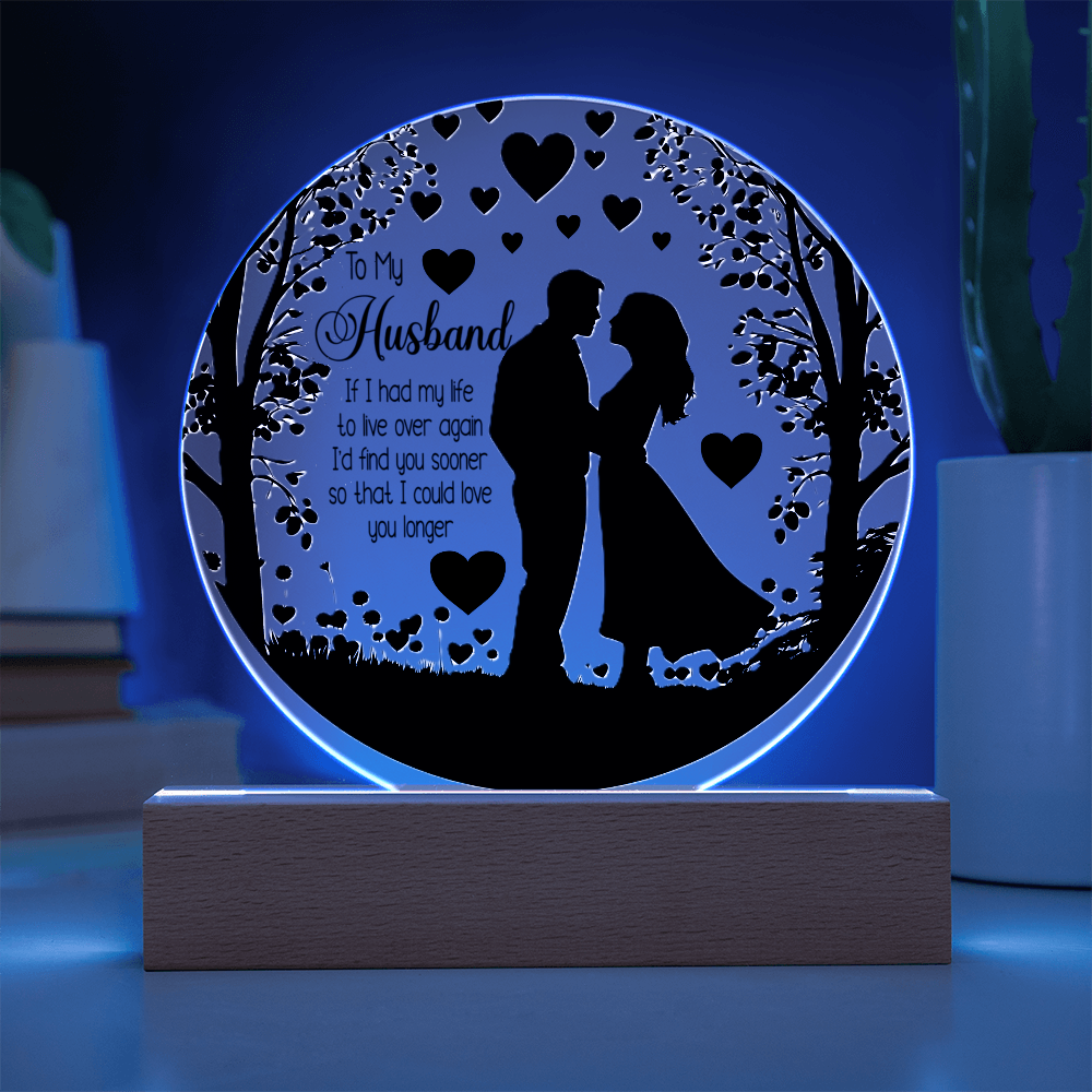 To My Husband UV Printed Circle Acrylic Plaque