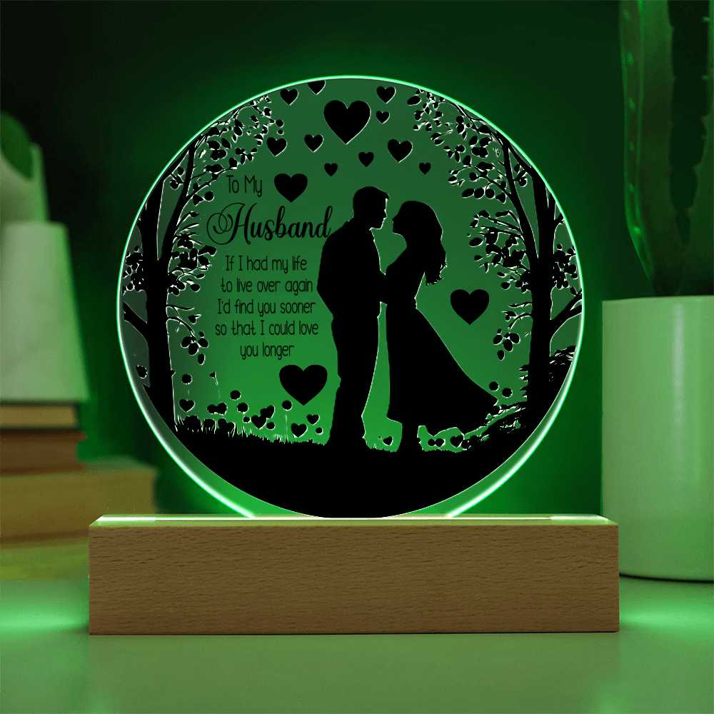To My Husband UV Printed Circle Acrylic Plaque