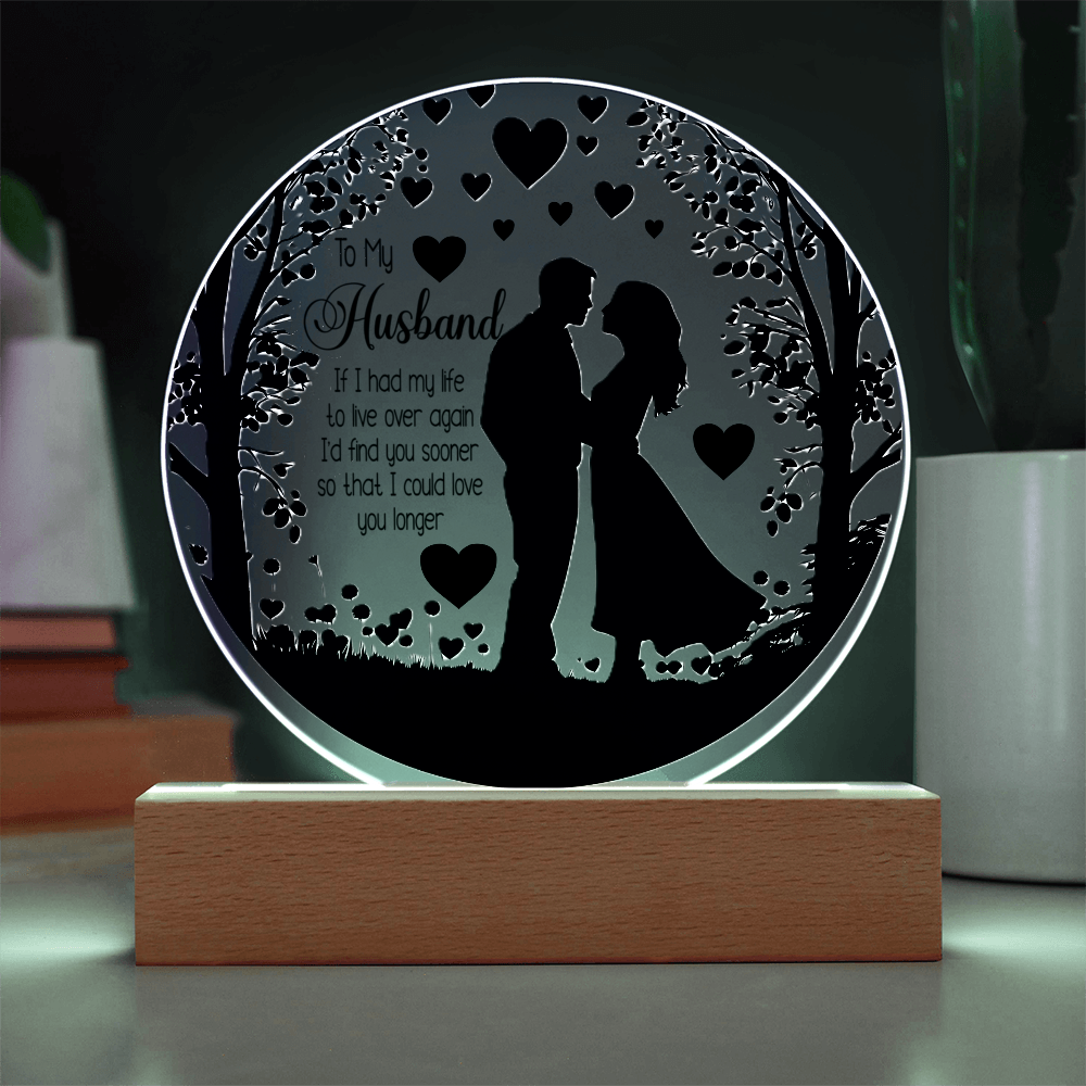 To My Husband UV Printed Circle Acrylic Plaque