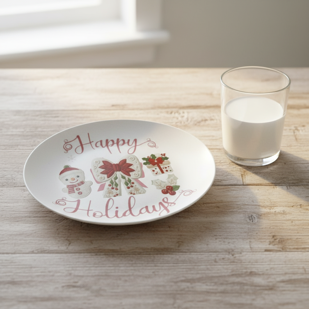 Pink Happy Holidays Faux Yarn Polymer 10