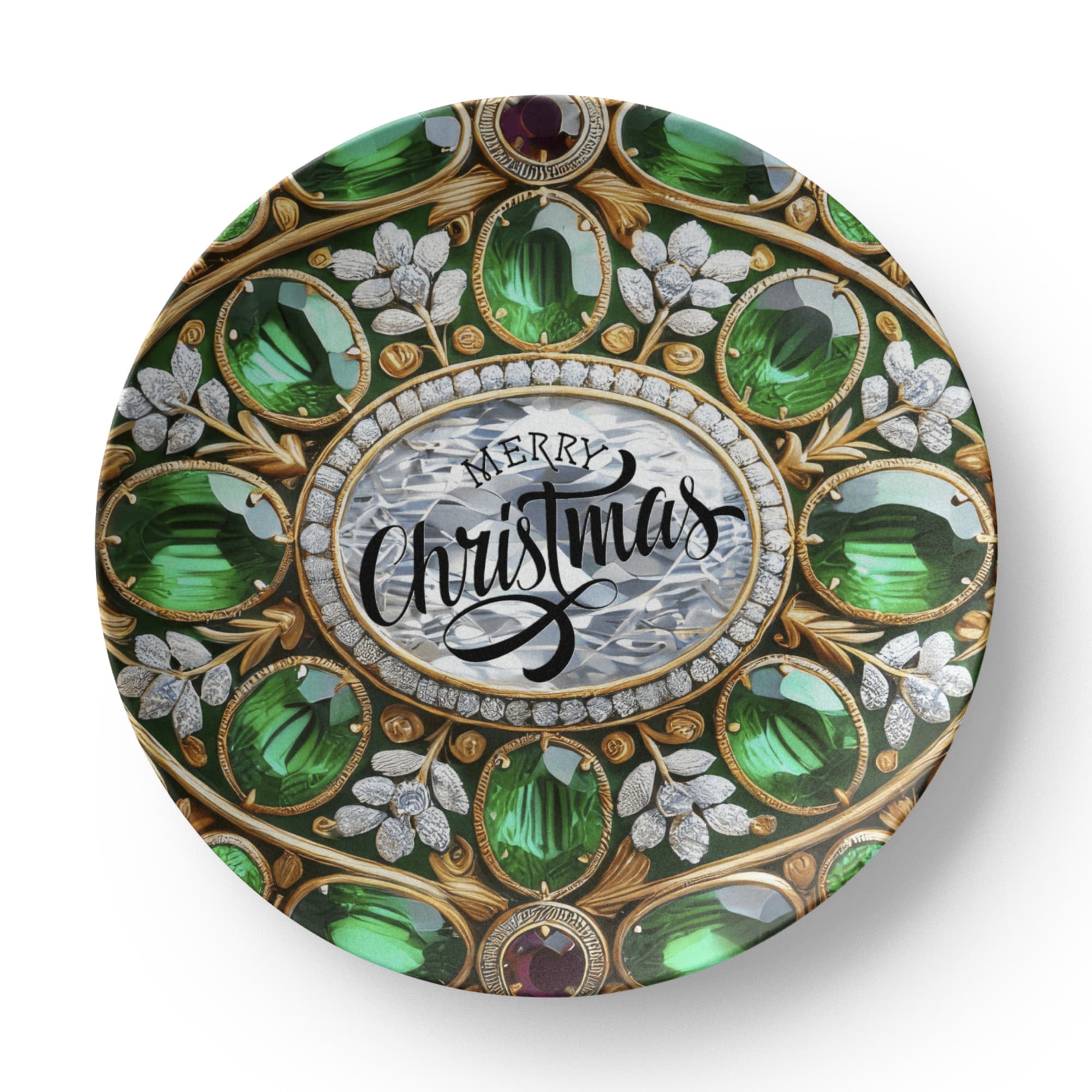 Ornate Silver Christmas Polymer Tableware Bundle