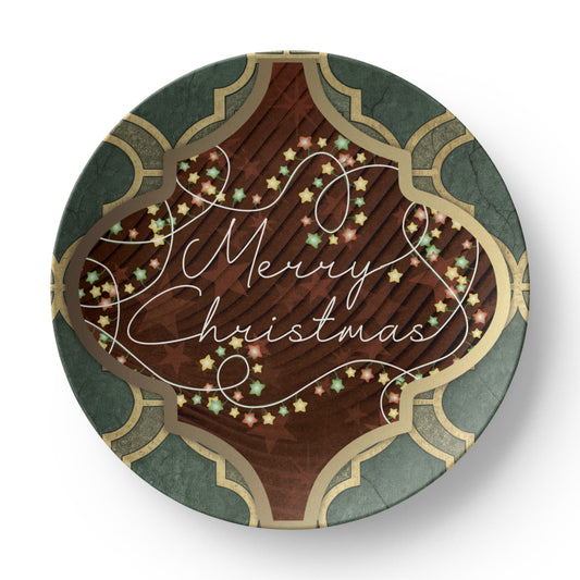Merry Christmas Arabasque Tile 10" Polymer Plate