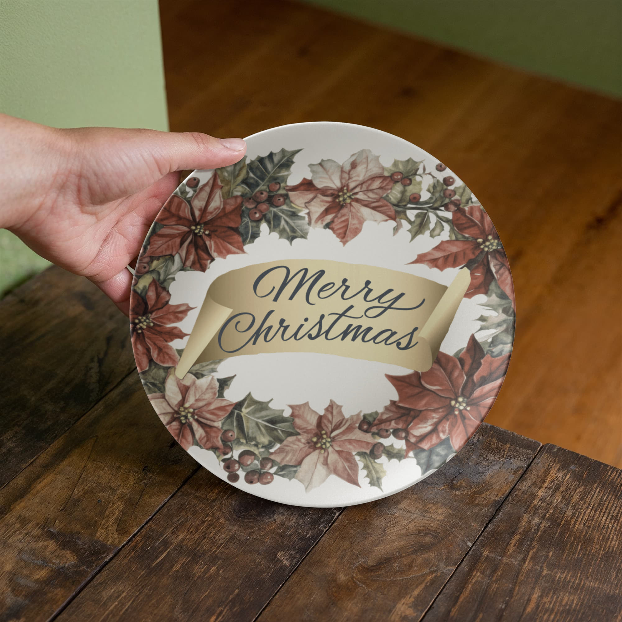 Merry Christmas Oval Wreath 10