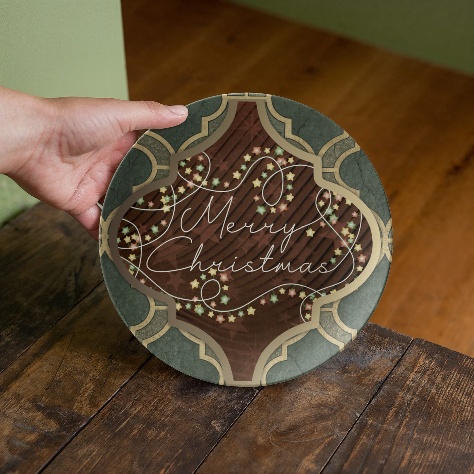 Merry Christmas Arabasque Tile 10