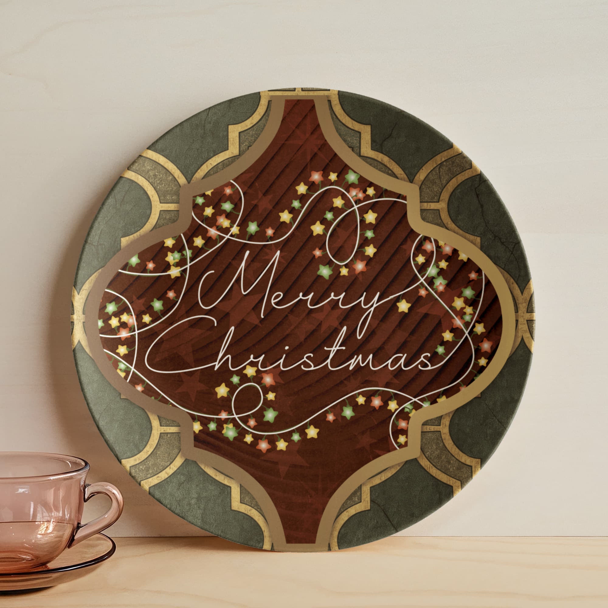 Merry Christmas Arabasque Tile 10