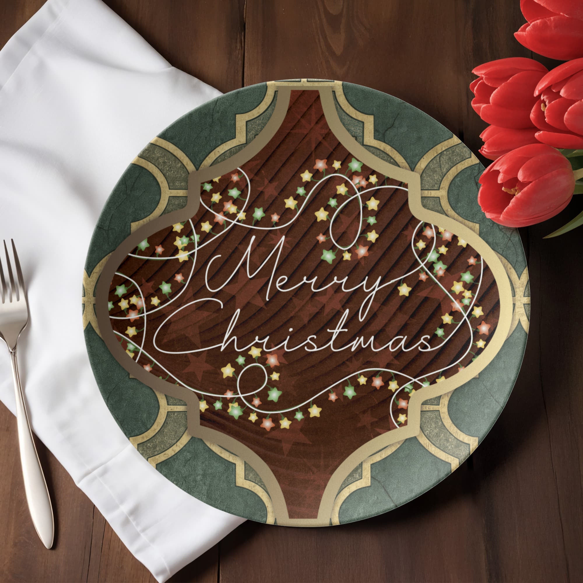 Merry Christmas Arabasque Tile 10