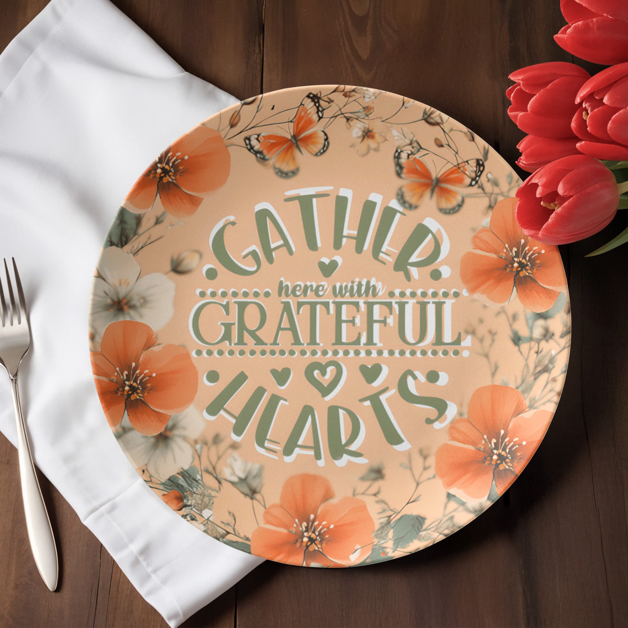 Gather Here with Grateful Hearts Orange 10
