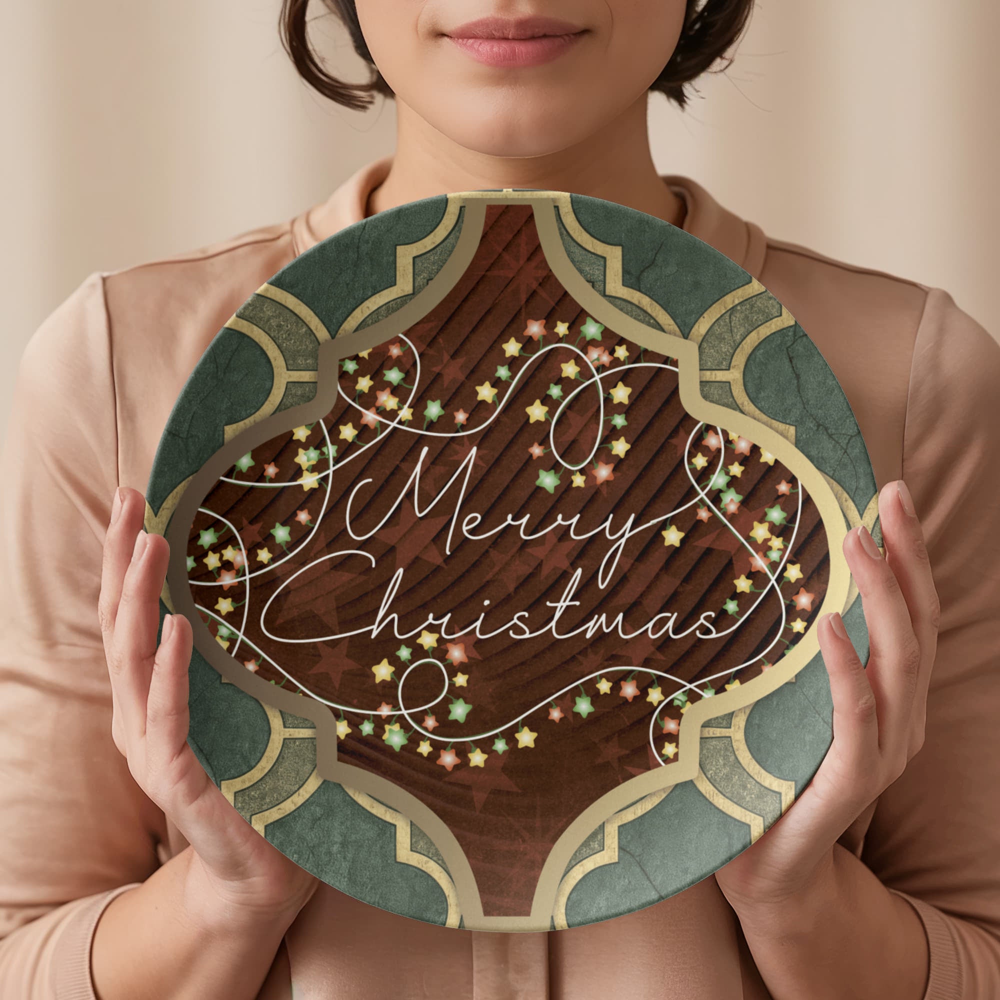 Merry Christmas Arabasque Tile 10