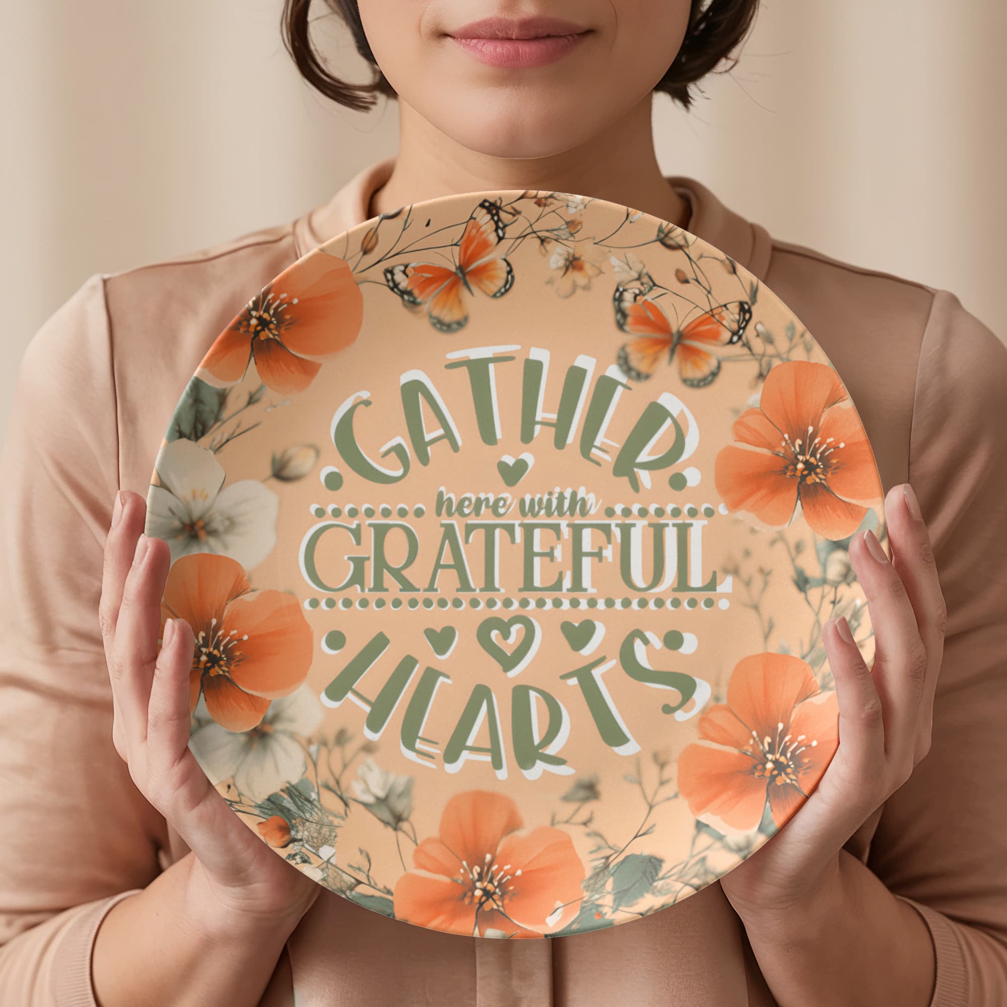 Gather Here with Grateful Hearts Orange 10