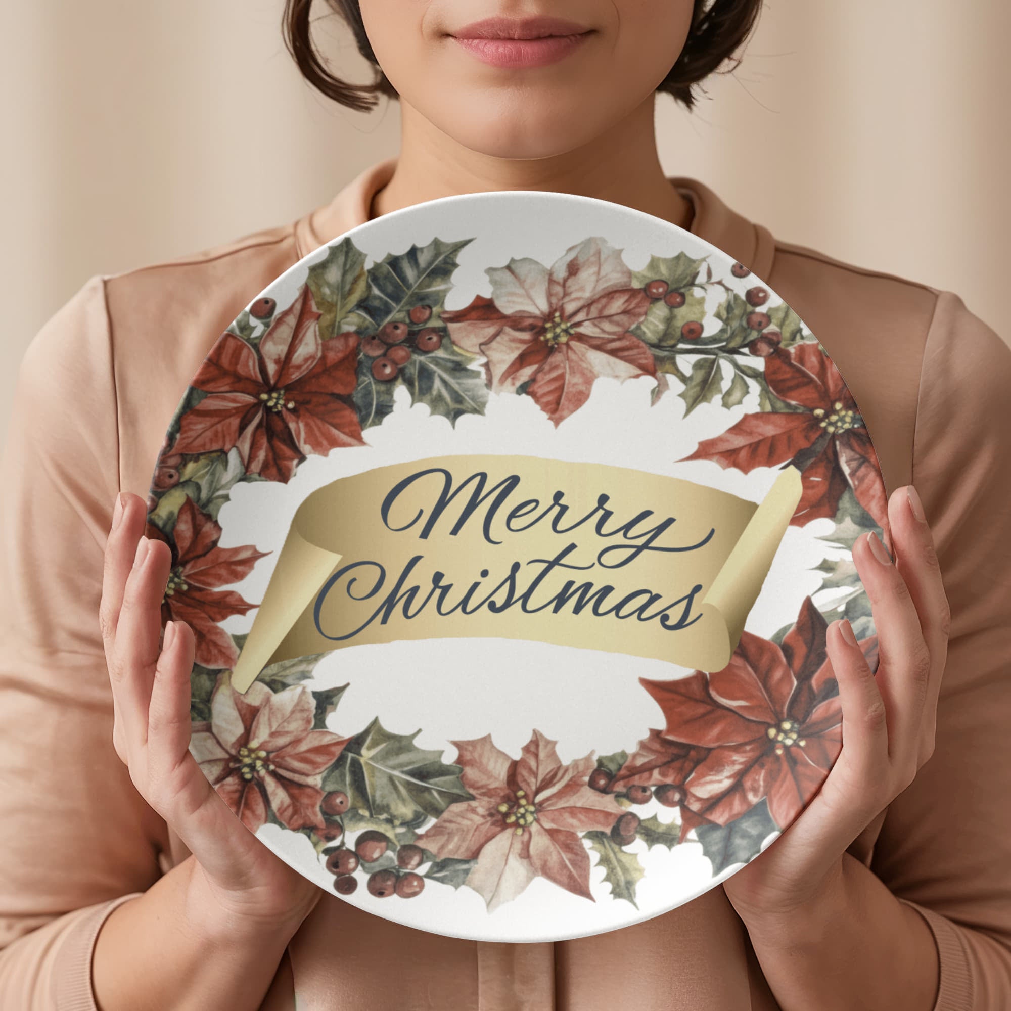 Merry Christmas Oval Wreath 10