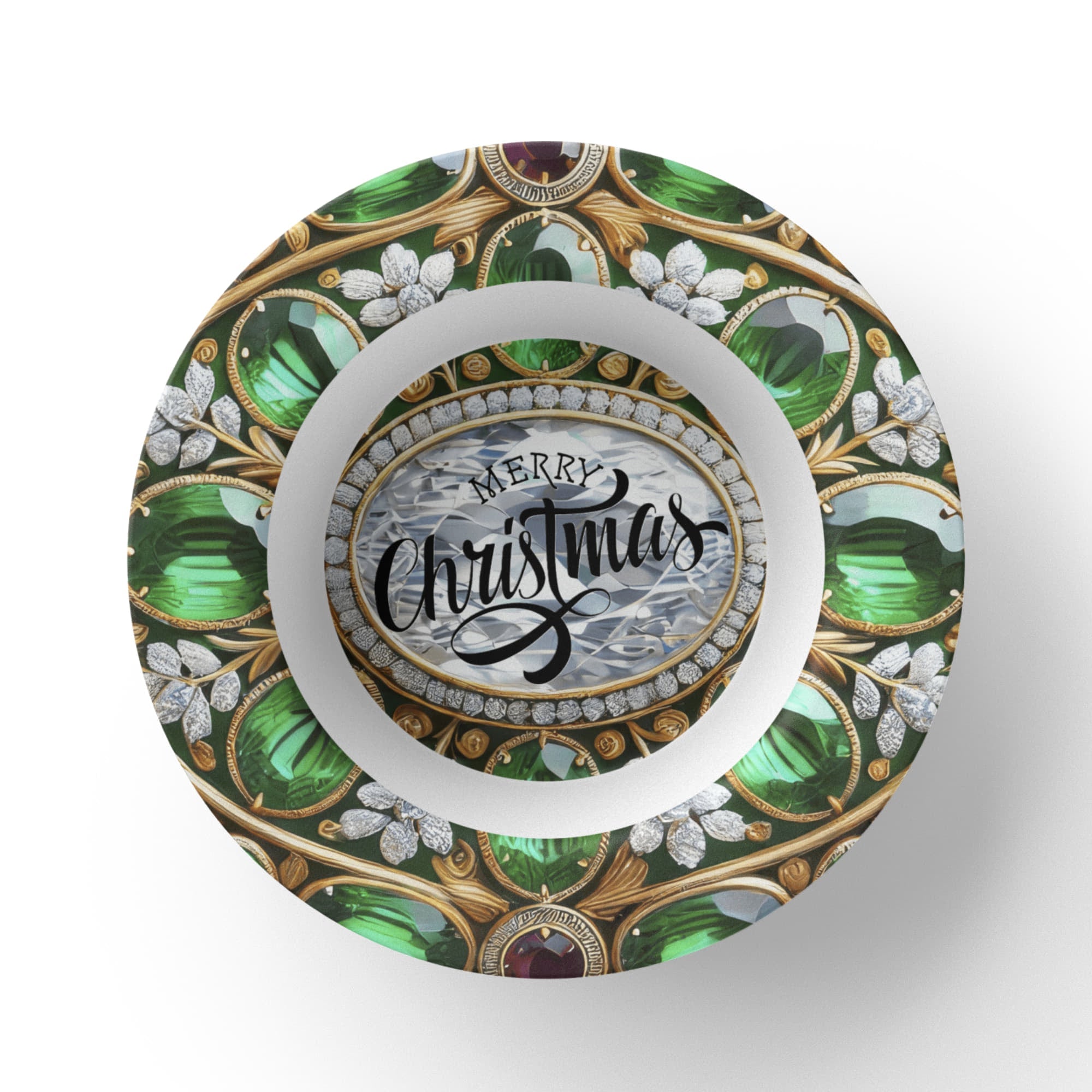 Ornate Silver Christmas Polymer Tableware Bundle