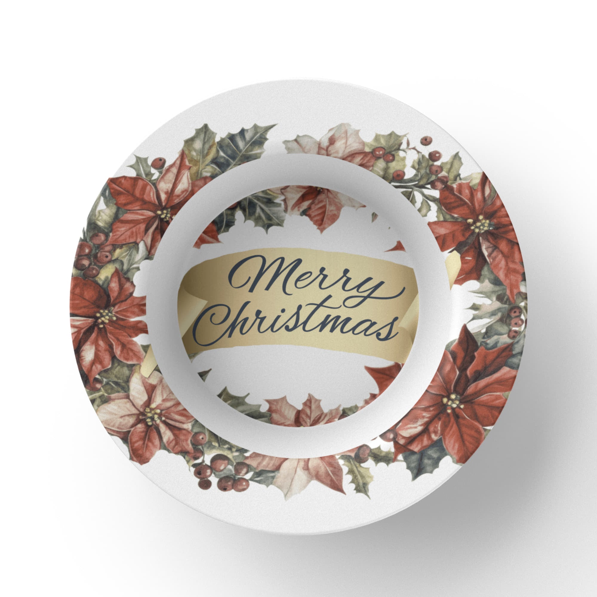 Merry Christmas Oval Wreath 8.5