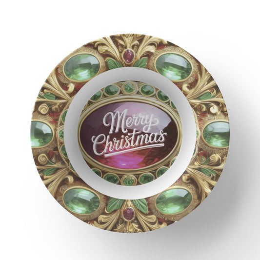 Ornate Gold Frame with Gemstones 8.5" Polymer Bowl