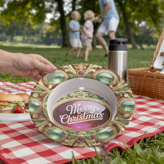 Ornate Gold Frame with Gemstones 8.5" Polymer Bowl