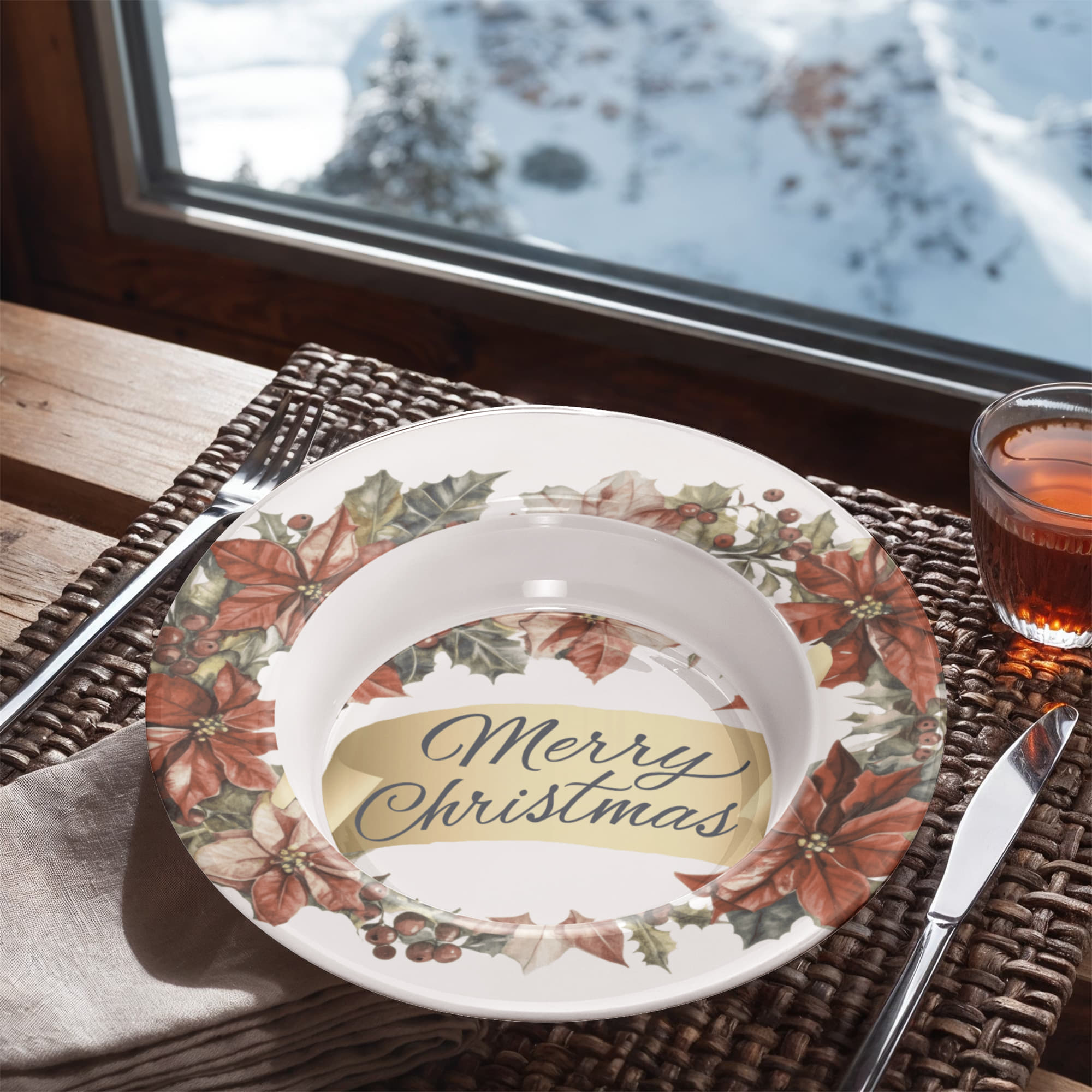 Merry Christmas Oval Wreath 8.5