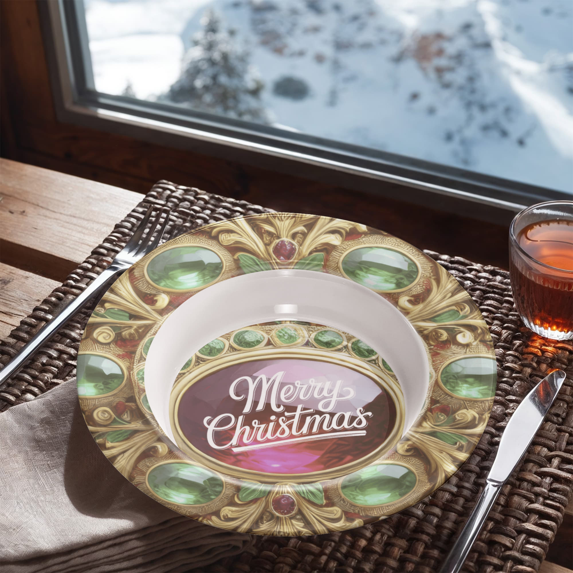 Ornate Gold Frame with Gemstones 8.5