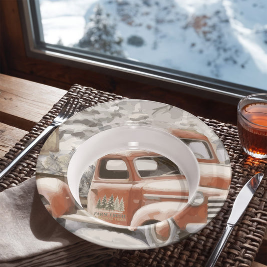 Farm Fresh Christmas Trees Vintage Truck 8.5" Polymer Bowl